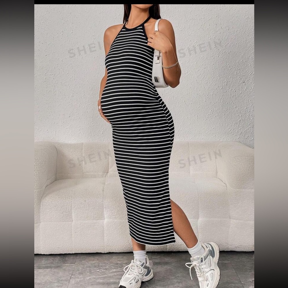 Maternity dress white and black